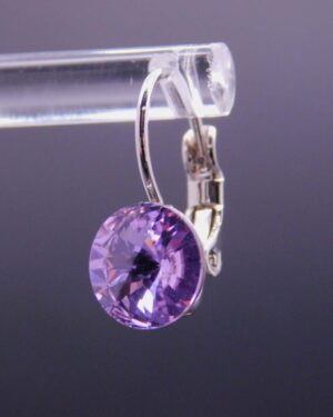 Náušnice s komponentem Swarovski® Rivoli vel. 8 na klapce Violet