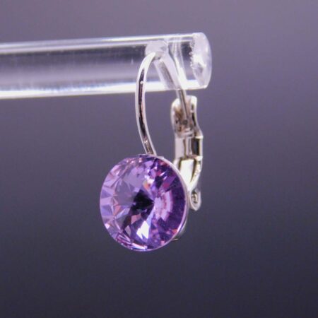 Náušnice s komponentem Swarovski® Rivoli vel. 8 na klapce Violet - Obrázek 3