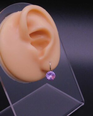 Náušnice s komponentem Swarovski® Rivoli vel. 8 na klapce Violet