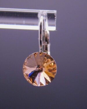 Náušnice s komponentem Swarovski® Rivoli vel. 8 na klapce Light Peach