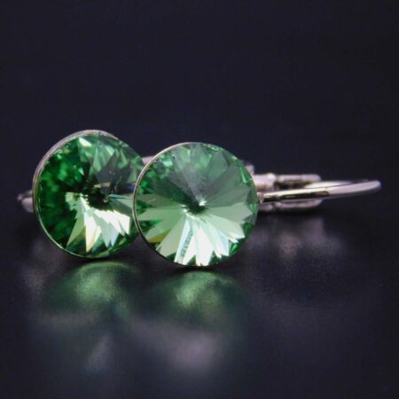Náušnice s komponentem Swarovski® Rivoli vel. 8 na klapce Peridot