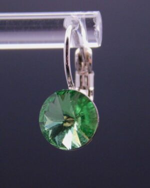 Náušnice s komponentem Swarovski® Rivoli vel. 8 na klapce Peridot