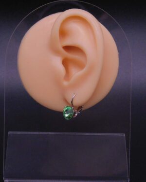 Náušnice s komponentem Swarovski® Rivoli vel. 8 na klapce Peridot