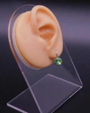 Náušnice s komponentem Swarovski® Rivoli vel. 8 na klapce Peridot