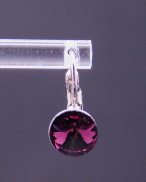 Náušnice s komponentem Swarovski® Rivoli vel. 8 na klapce Ametyst