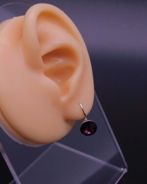 Náušnice s komponentem Swarovski® Rivoli vel. 8 na klapce Ametyst