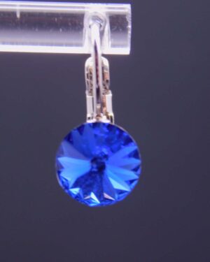Náušnice s komponentem Swarovski® Rivoli vel. 8 na klapce Saphire