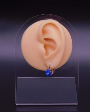 Náušnice s komponentem Swarovski® Rivoli vel. 8 na klapce Saphire