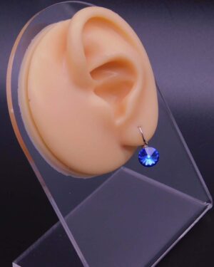 Náušnice s komponentem Swarovski® Rivoli vel. 8 na klapce Saphire
