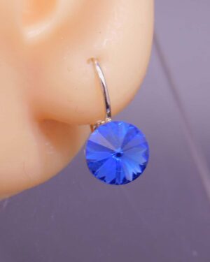 Náušnice s komponentem Swarovski® Rivoli vel. 8 na klapce Saphire