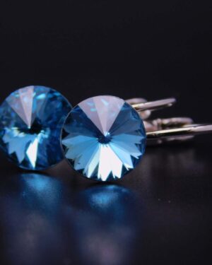 Náušnice s komponentem Swarovski® Rivoli vel. 8 na klapce Turqois