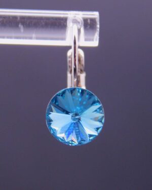 Náušnice s komponentem Swarovski® Rivoli vel. 8 na klapce Turqois