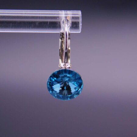 Náušnice s komponentem Swarovski® Rivoli vel. 8 na klapce Turqois - Obrázek 4