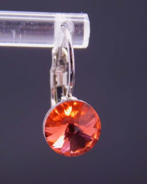 Náušnice s komponentem Swarovski® Rivoli vel. 8 na klapce Padparascha