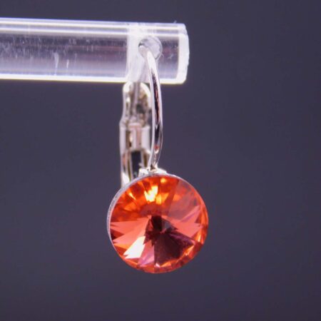 Náušnice s komponentem Swarovski® Rivoli vel. 8 na klapce Padparascha - Obrázek 3