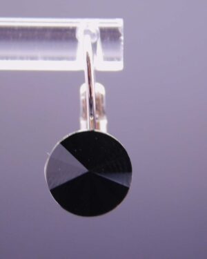 Náušnice s komponentem Swarovski® Rivoli vel. 8 na klapce JET