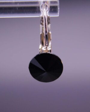 Náušnice s komponentem Swarovski® Rivoli vel. 8 na klapce JET