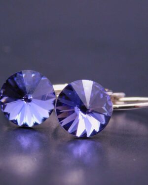 Náušnice s komponentem Swarovski® Rivoli vel. 8 na klapce Tanzanite
