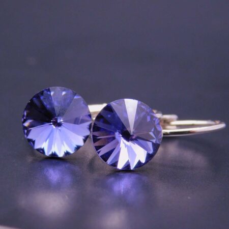 Náušnice s komponentem Swarovski® Rivoli vel. 8 na klapce Tanzanite
