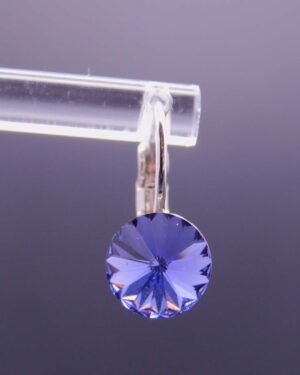Náušnice s komponentem Swarovski® Rivoli vel. 8 na klapce Tanzanite