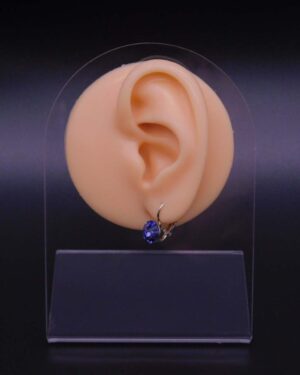 Náušnice s komponentem Swarovski® Rivoli vel. 8 na klapce Tanzanite