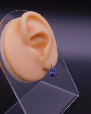 Náušnice s komponentem Swarovski® Rivoli vel. 8 na klapce Tanzanite