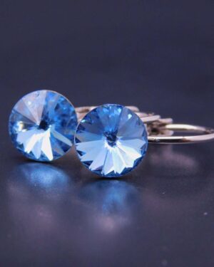 Náušnice s komponentem Swarovski® Rivoli vel. 8 na klapce Aquamarine