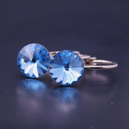 Náušnice s komponentem Swarovski® Rivoli vel. 8 na klapce Aquamarine