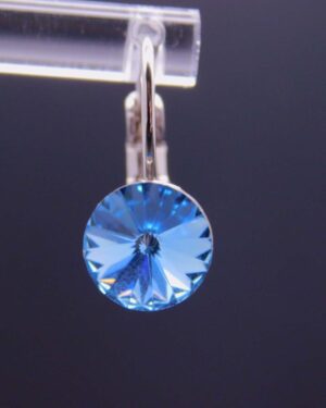 Náušnice s komponentem Swarovski® Rivoli vel. 8 na klapce Aquamarine