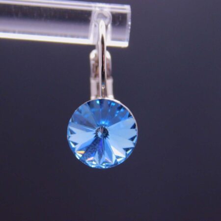 Náušnice s komponentem Swarovski® Rivoli vel. 8 na klapce Aquamarine - Obrázek 4