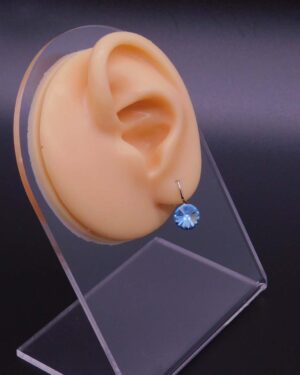 Náušnice s komponentem Swarovski® Rivoli vel. 8 na klapce Aquamarine