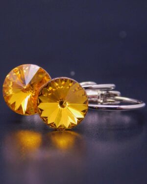 Náušnice s komponentem Swarovski® Rivoli vel. 8 na klapce Sunflower