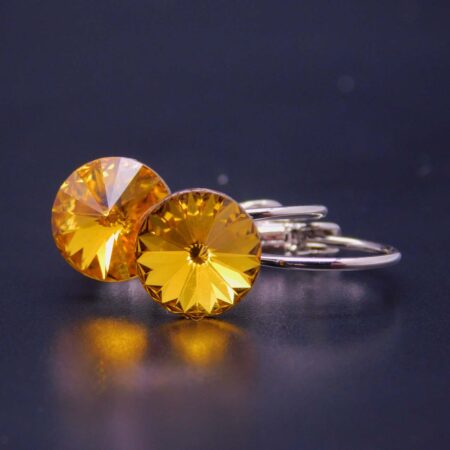 Náušnice s komponentem Swarovski® Rivoli vel. 8 na klapce Sunflower