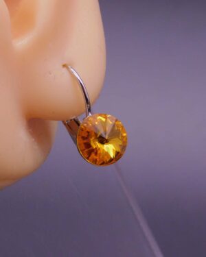 Náušnice s komponentem Swarovski® Rivoli vel. 8 na klapce Sunflower