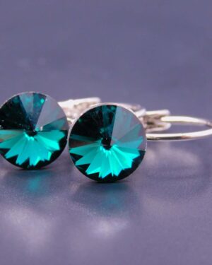 Náušnice s komponentem Swarovski® Rivoli vel. 8 na klapce Emerald