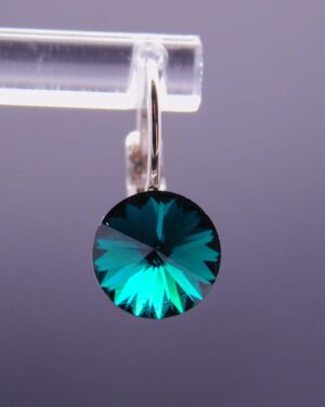 Náušnice s komponentem Swarovski® Rivoli vel. 8 na klapce Emerald