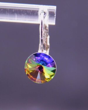 Náušnice s komponentem Swarovski® Rivoli vel. 8 na klapce Vitrail Medium