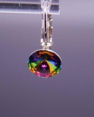 Náušnice s komponentem Swarovski® Rivoli vel. 8 na klapce Vitrail Medium
