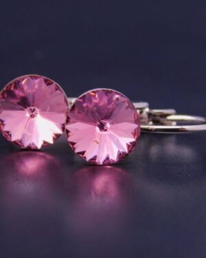 Náušnice s komponentem Swarovski® Rivoli vel. 8 na klapce Rosa
