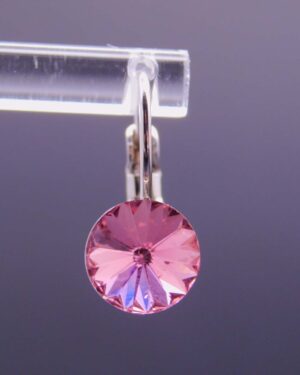 Náušnice s komponentem Swarovski® Rivoli vel. 8 na klapce Rosa