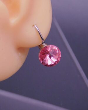 Náušnice s komponentem Swarovski® Rivoli vel. 8 na klapce Rosa