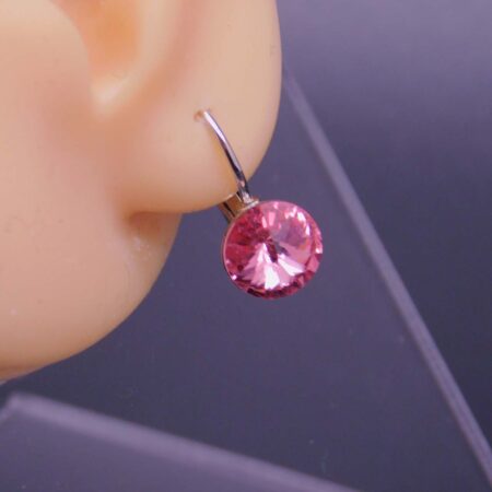 Náušnice s komponentem Swarovski® Rivoli vel. 8 na klapce Rosa - Obrázek 5