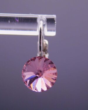 Náušnice s komponentem Swarovski® Rivoli vel. 8 na klapce Light Rosa