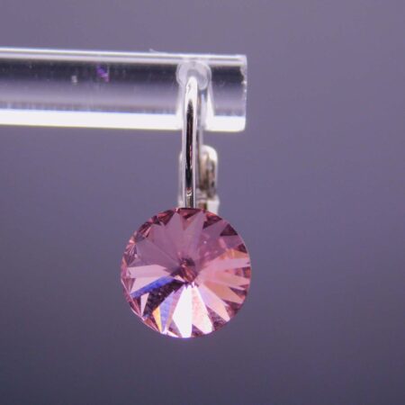 Náušnice s komponentem Swarovski® Rivoli vel. 8 na klapce Light Rosa - Obrázek 4