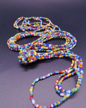 Náhrdelník rokajlový trojřadý s uzlem / Multicolor