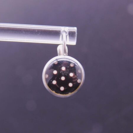 Náušnice klapka s pryskyřicí 12 mm motiv tečkovaný černo bílý - Obrázek 2
