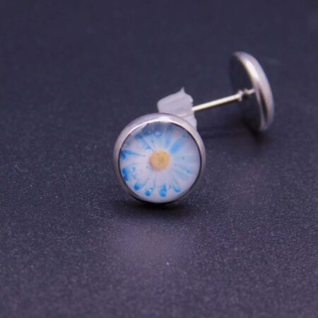 Náušnice puzeta s pryskyřicí 10 mm motiv kopretiny - Obrázek 3