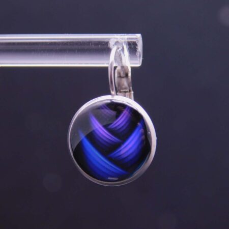Náušnice klapka s pryskyřicí 14 mm motiv modro fialového copu - Obrázek 3