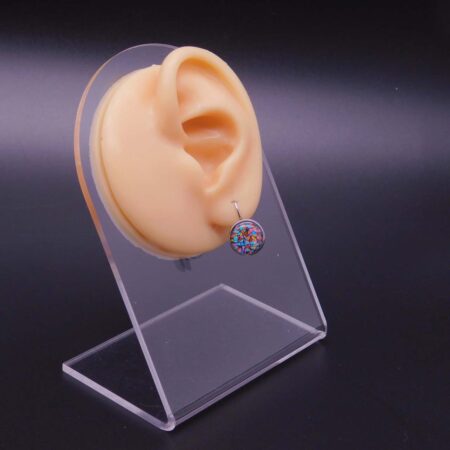 Náušnice klapka s pryskyřicí 12 mm motiv geometrická abstrakce multicolor - Obrázek 4