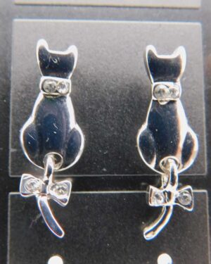 Náušnice ve tvaru kočky s krystaly Swarovski®